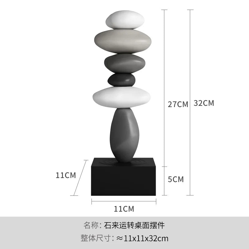 Feng Shui Stone Resin Sculpture, Modern Art Stone Carving Model, Desktop Decoration, Home Garden Decoration Crafts, Gifts