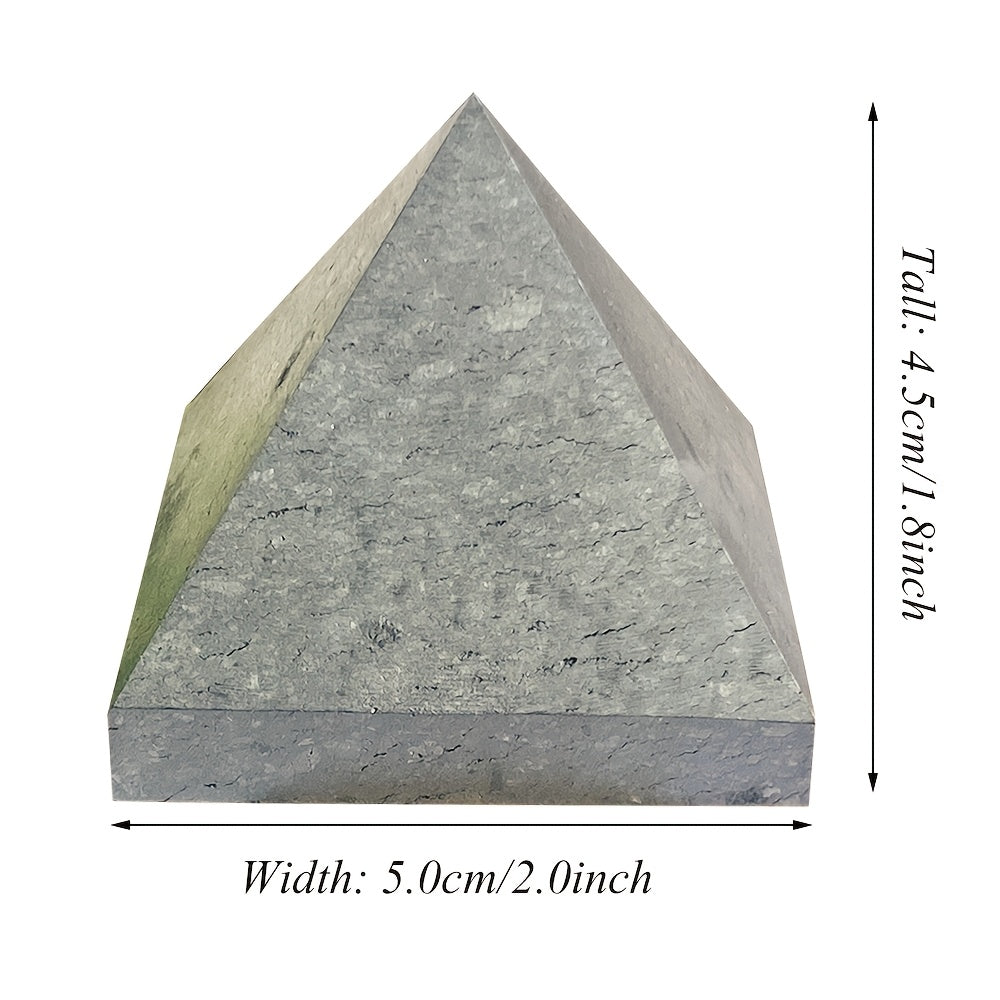 Handcrafted Shungite Pine Pyramid - Natural Crystal for Meditation, Home Decor & Feng Shui Protection