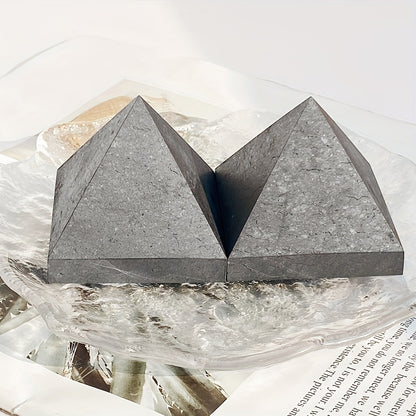 Handcrafted Shungite Pine Pyramid - Natural Crystal for Meditation, Home Decor & Feng Shui Protection