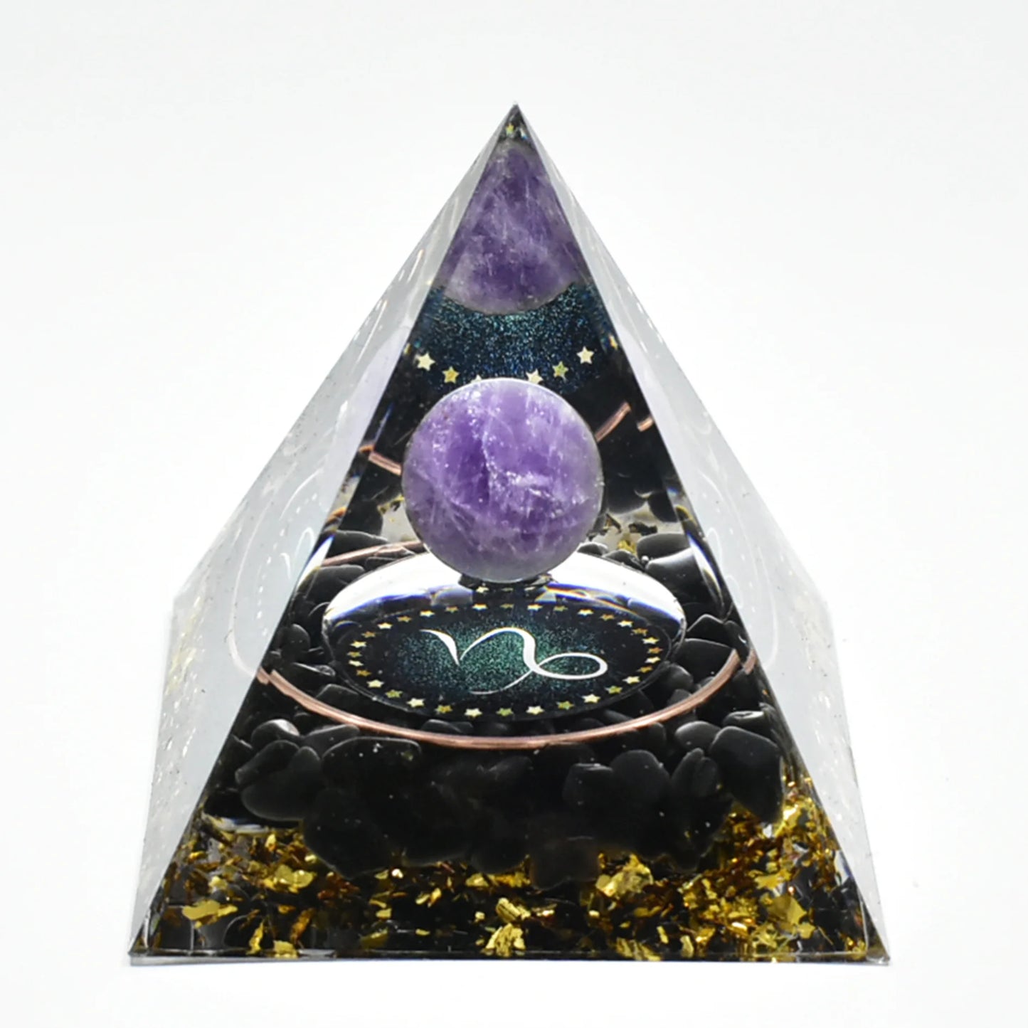 12 Zodiac Orgone Pyramid 5cm Horoscope Healing Natural Crystal Stone Ornaments Chakra Reiki Orgonite Gemstones Birthday Gifts