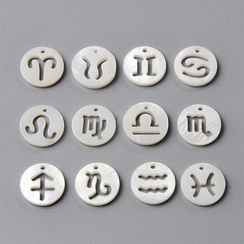 10PCS/lot 12 Constellation Horoscope Charms Beads 12 Zodiac Signs Multistyle Beads for DIY Couples Bracelets Jewelry Making