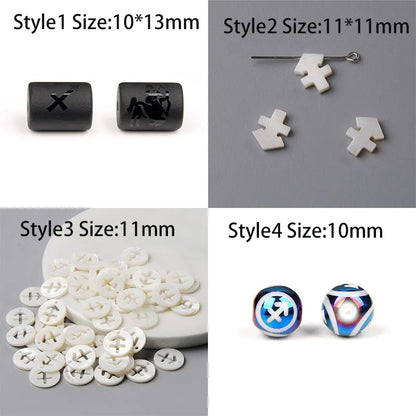 10PCS/lot 12 Constellation Horoscope Charms Beads 12 Zodiac Signs Multistyle Beads for DIY Couples Bracelets Jewelry Making