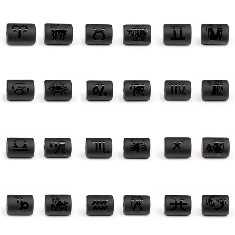 10PCS/lot 12 Constellation Horoscope Charms Beads 12 Zodiac Signs Multistyle Beads for DIY Couples Bracelets Jewelry Making