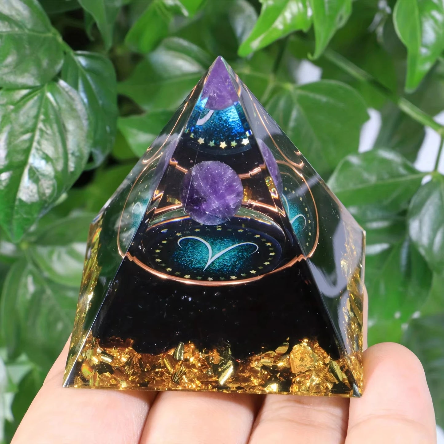 12 Zodiacs Orgone Pyramid 5cm Horoscope Healing Natural Crystal Stone Chakra Reiki Orgonite Gemstones Birthday Constellation