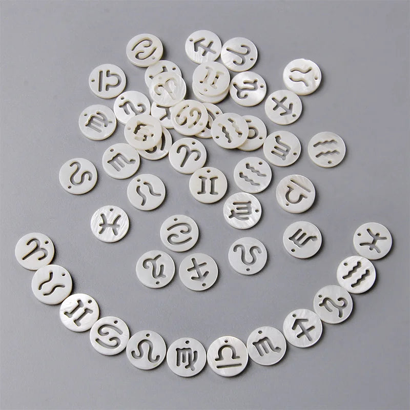 10PCS/lot 12 Constellation Horoscope Charms Beads 12 Zodiac Signs Multistyle Beads for DIY Couples Bracelets Jewelry Making