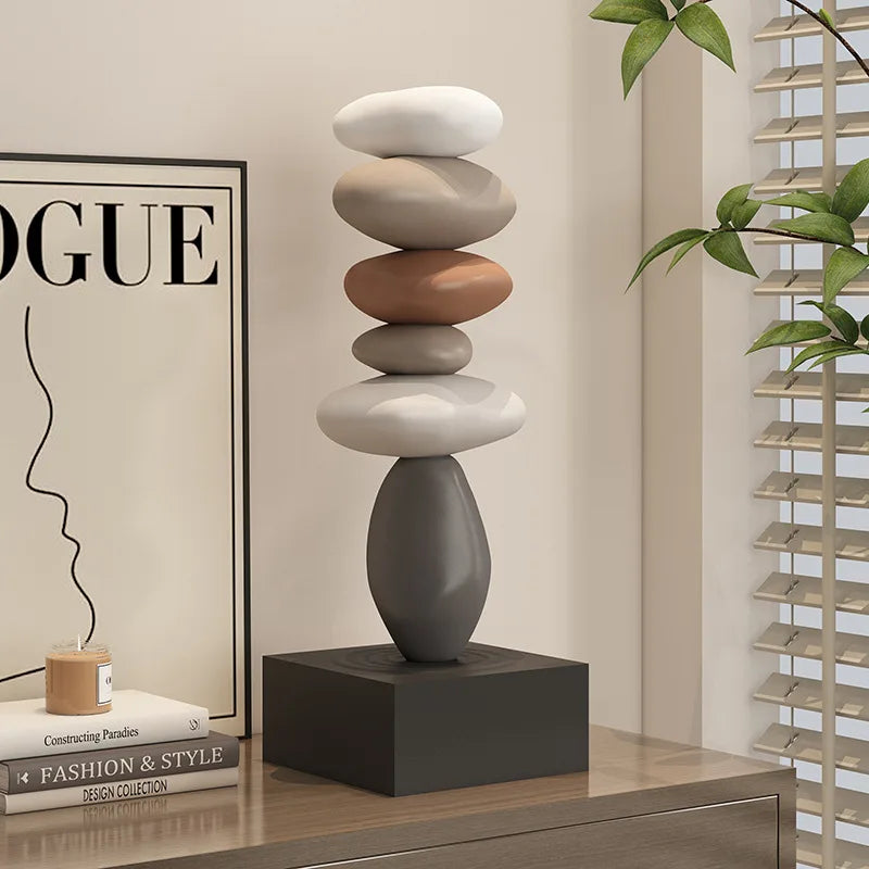 Feng Shui Stone Resin Sculpture, Modern Art Stone Carving Model, Desktop Decoration, Home Garden Decoration Crafts, Gifts