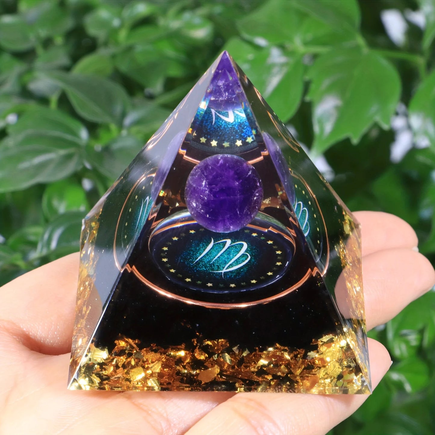 12 Zodiac Orgone Pyramid 5cm Horoscope Healing Natural Crystal Stone Ornaments Chakra Reiki Orgonite Gemstones Birthday Gifts