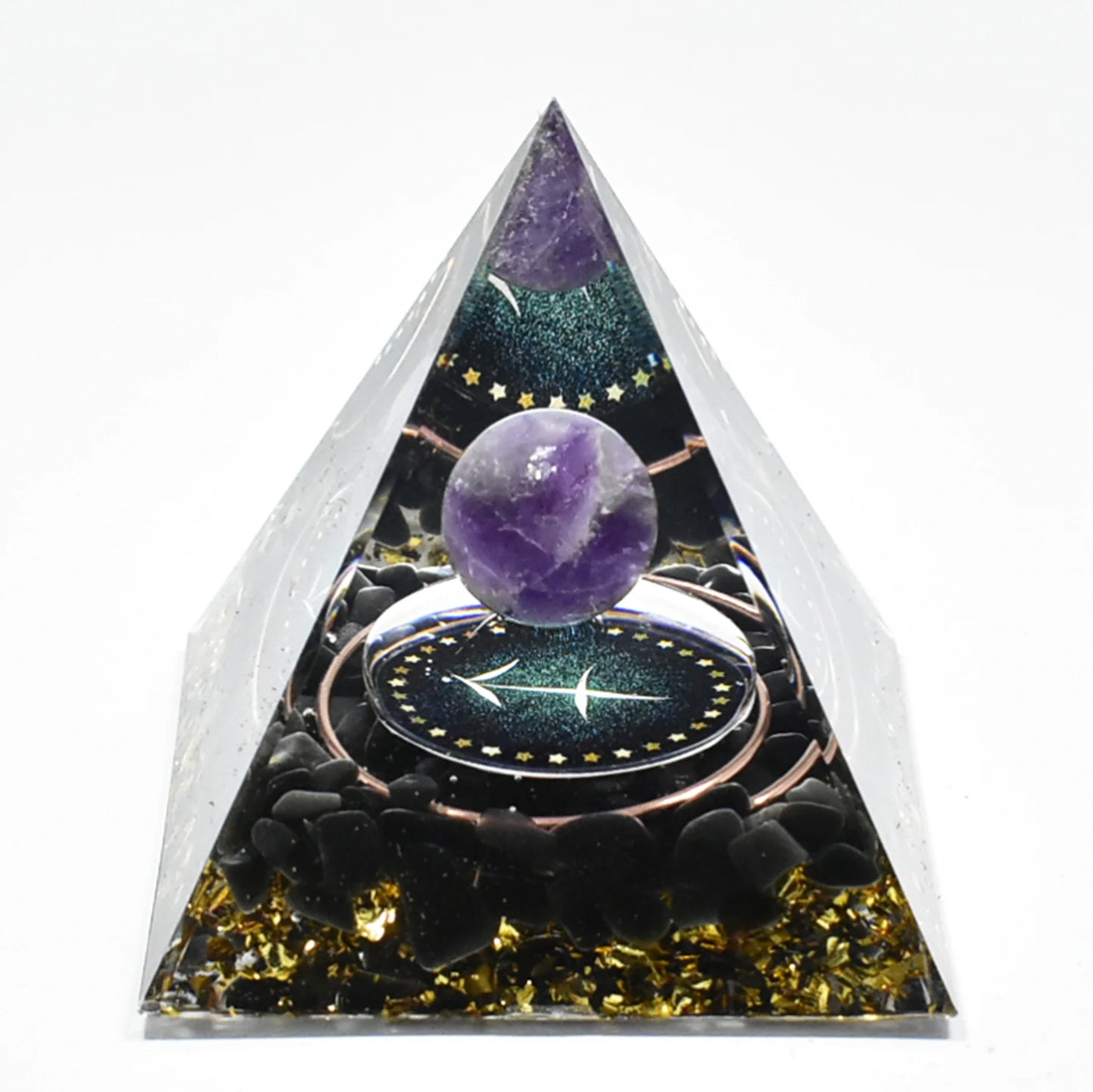 12 Zodiac Orgone Pyramid 5cm Horoscope Healing Natural Crystal Stone Ornaments Chakra Reiki Orgonite Gemstones Birthday Gifts