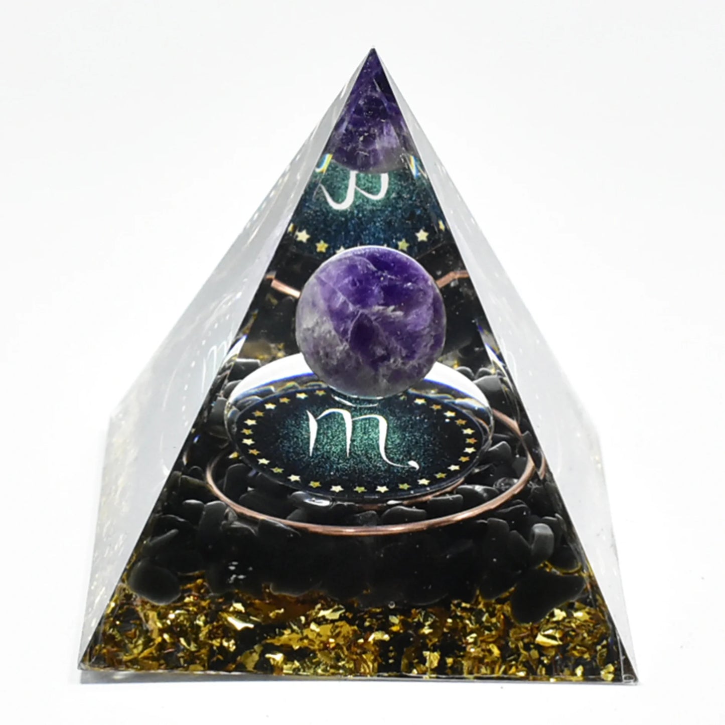 12 Zodiac Orgone Pyramid 5cm Horoscope Healing Natural Crystal Stone Ornaments Chakra Reiki Orgonite Gemstones Birthday Gifts