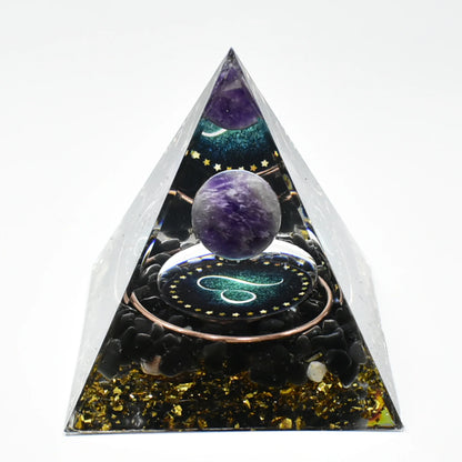 12 Zodiacs Orgone Pyramid 5cm Horoscope Healing Natural Crystal Stone Chakra Reiki Orgonite Gemstones Birthday Constellation