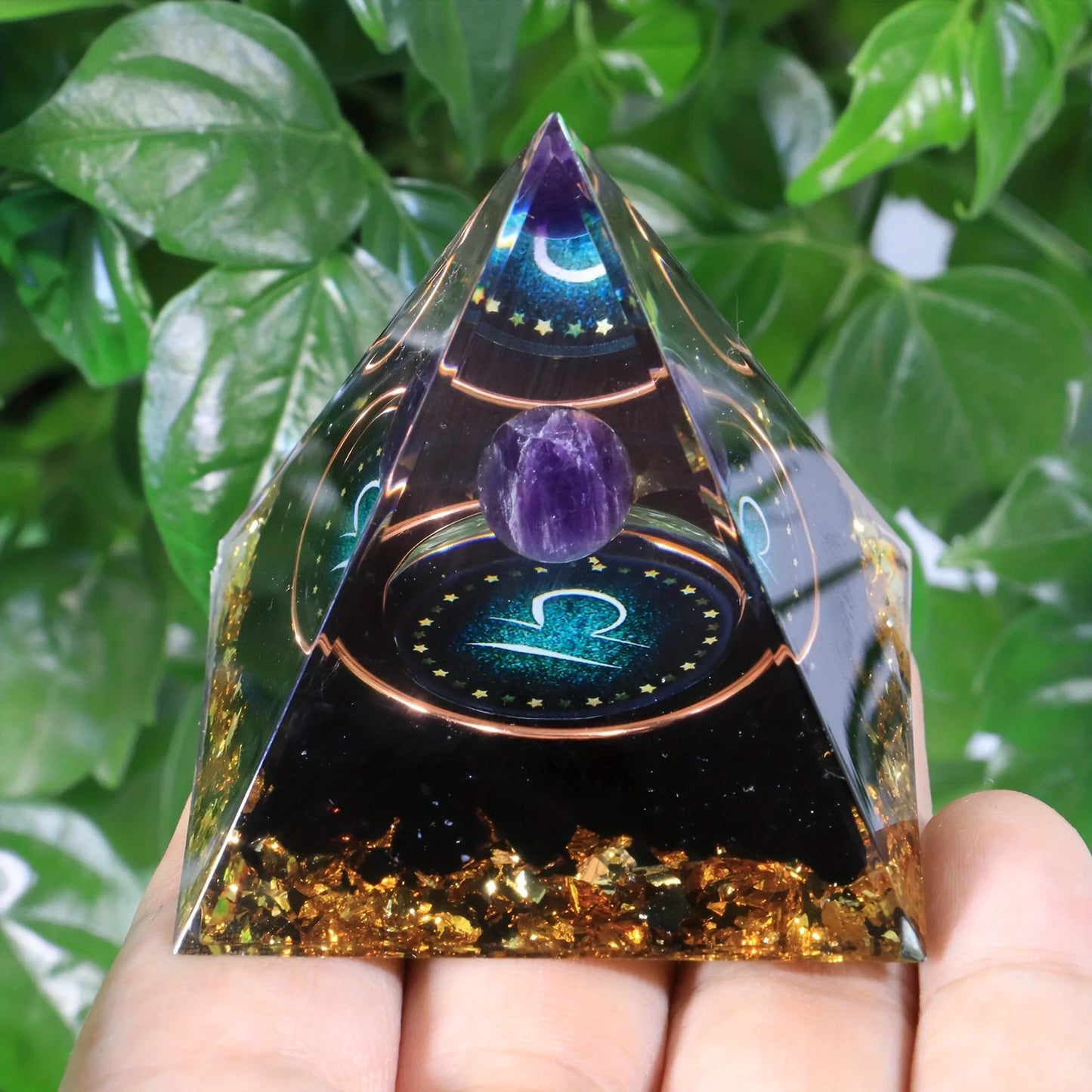 12 Zodiacs Orgone Pyramid 5cm Horoscope Healing Natural Crystal Stone Chakra Reiki Orgonite Gemstones Birthday Constellation