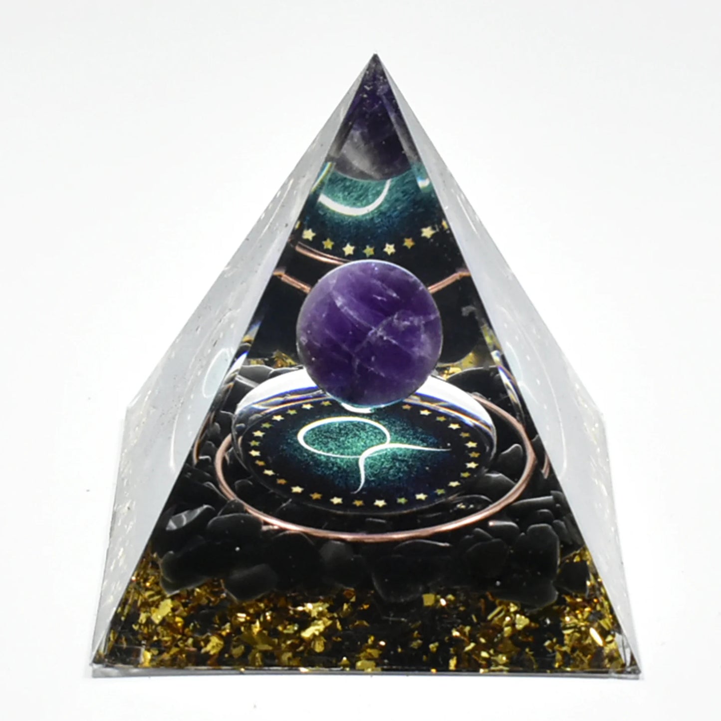 12 Zodiacs Orgone Pyramid 5cm Horoscope Healing Natural Crystal Stone Chakra Reiki Orgonite Gemstones Birthday Constellation