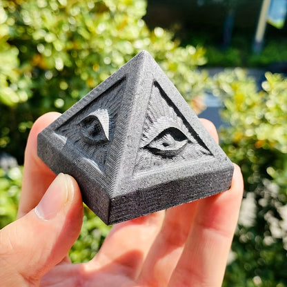 Handcrafted Shungite Pine Pyramid - Natural Crystal for Meditation, Home Decor & Feng Shui Protection