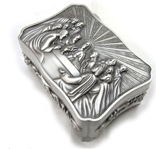 The Last Supper of The Catholic Holy Goods Collection Box Catholicism Storage Box Tin Caddy Prayer Beads Holy Cards Jesus Church